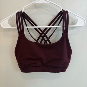 lululemon athletica Deep Burgundy Strappy-Back Sports Bra